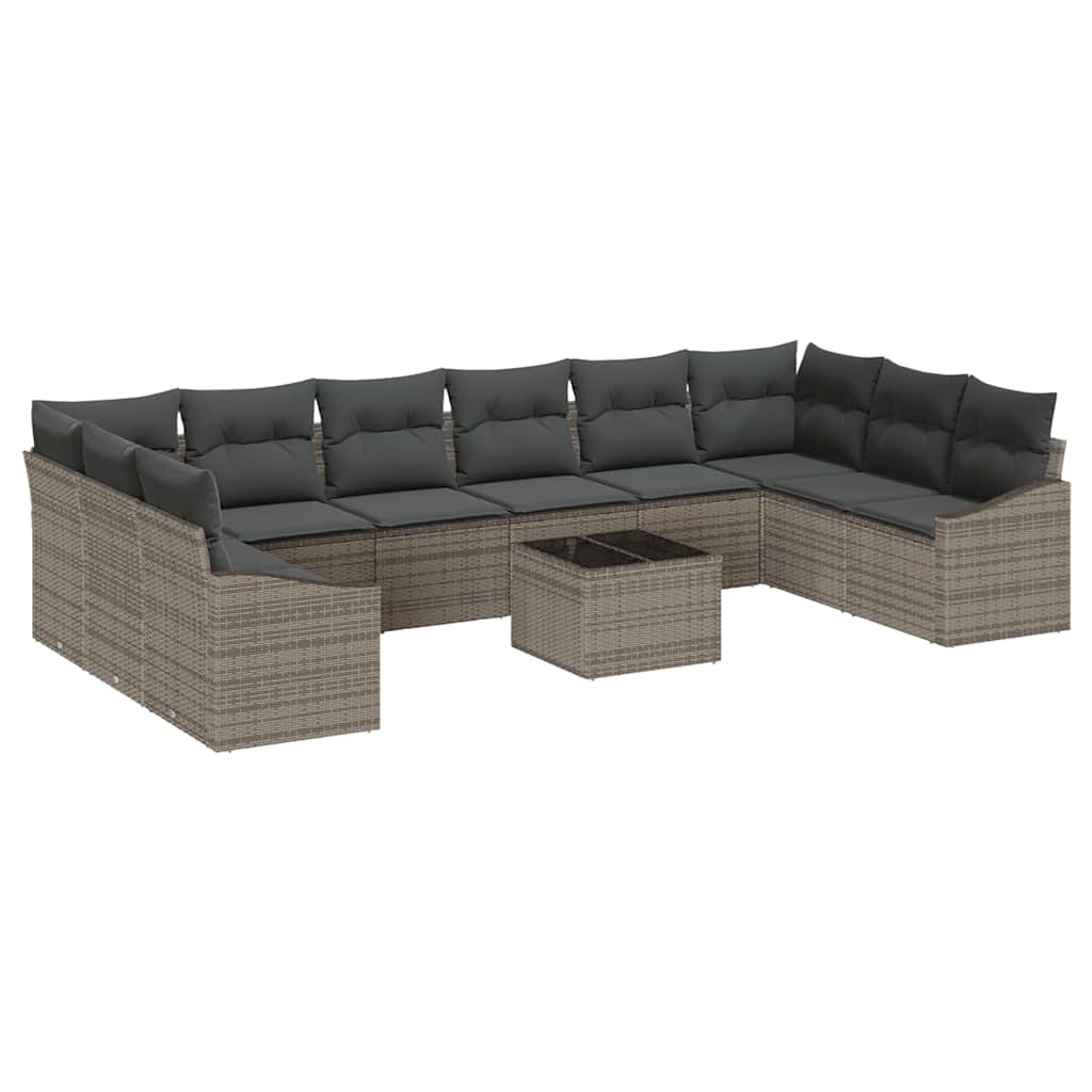 Ensemble de canapé de jardin avec stockage Gris clair polyrotin - XIOS
