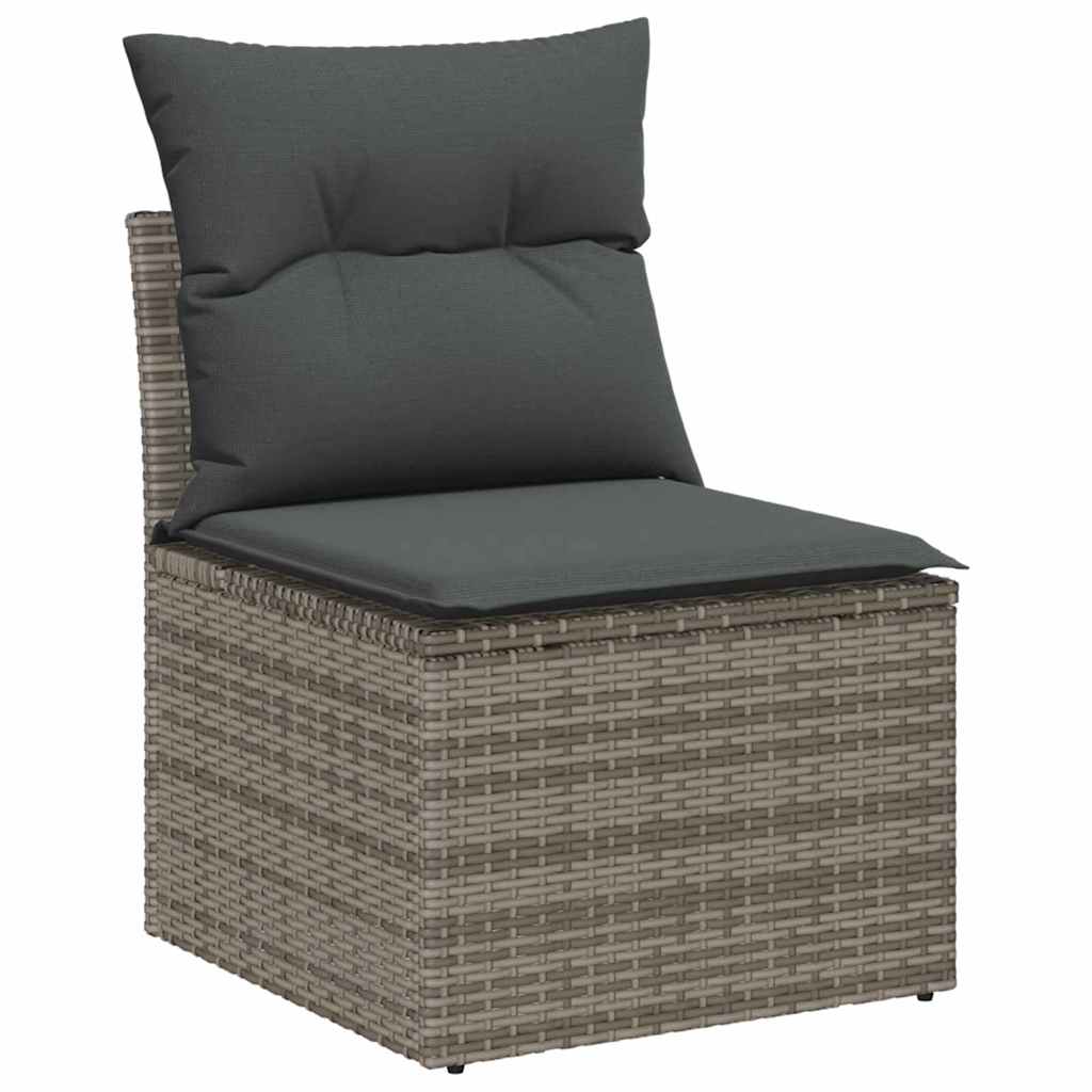 Ensemble de canapé de jardin avec stockage Gris clair polyrotin - XIOS