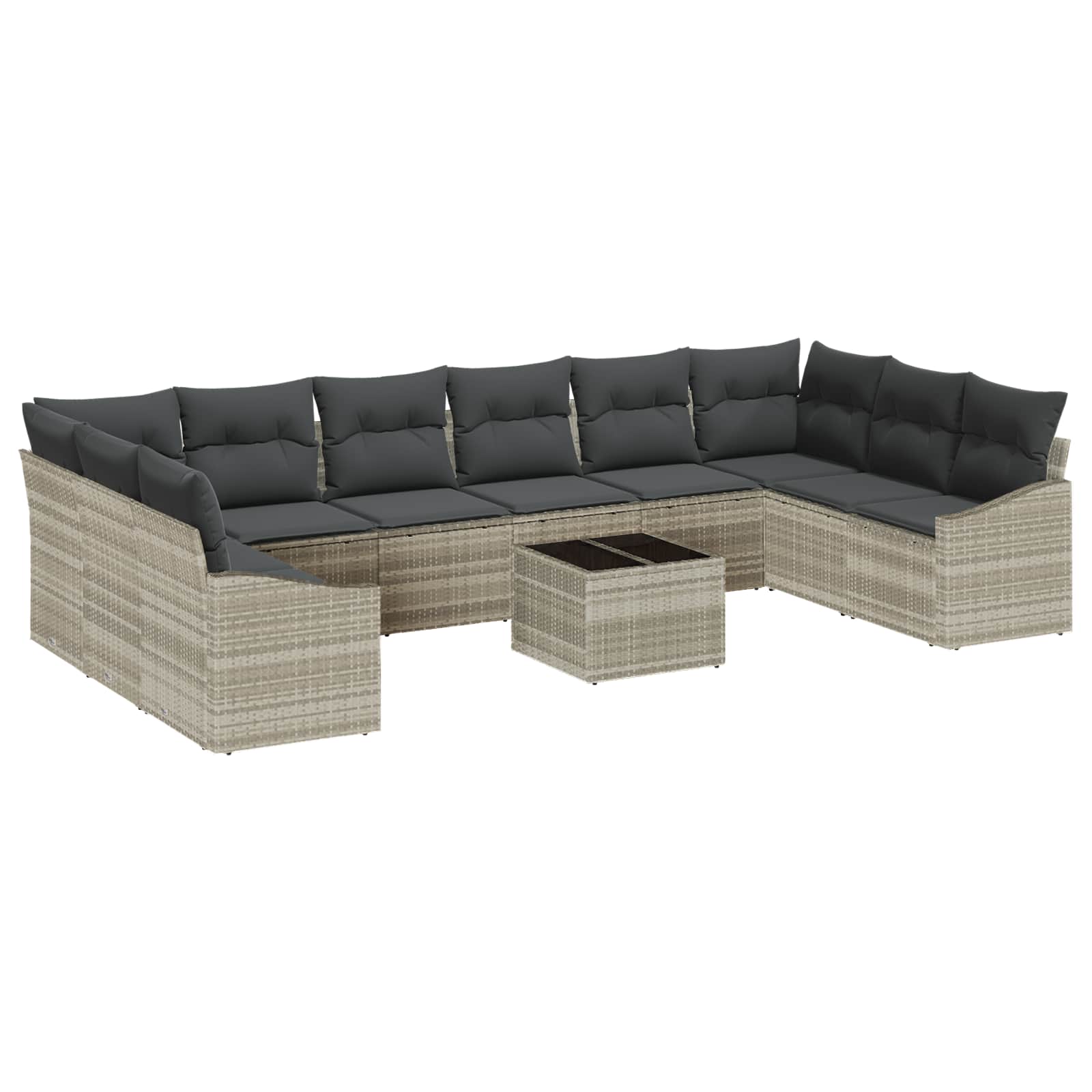 Ensemble de canapé de jardin avec stockage Gris clair polyrotin - XIOS