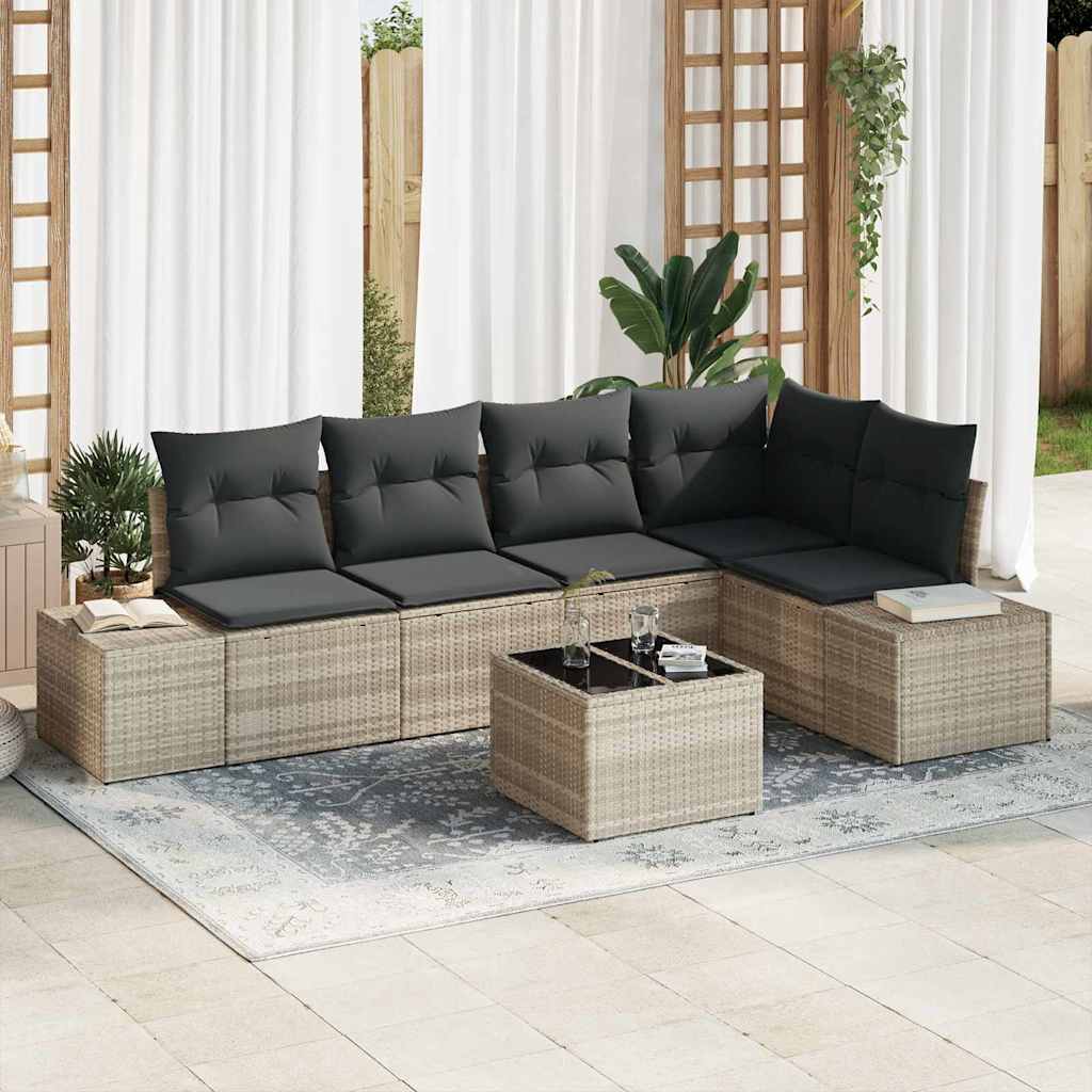 Ensemble de canapé de jardin avec stockage Gris clair polyrotin - XIOS