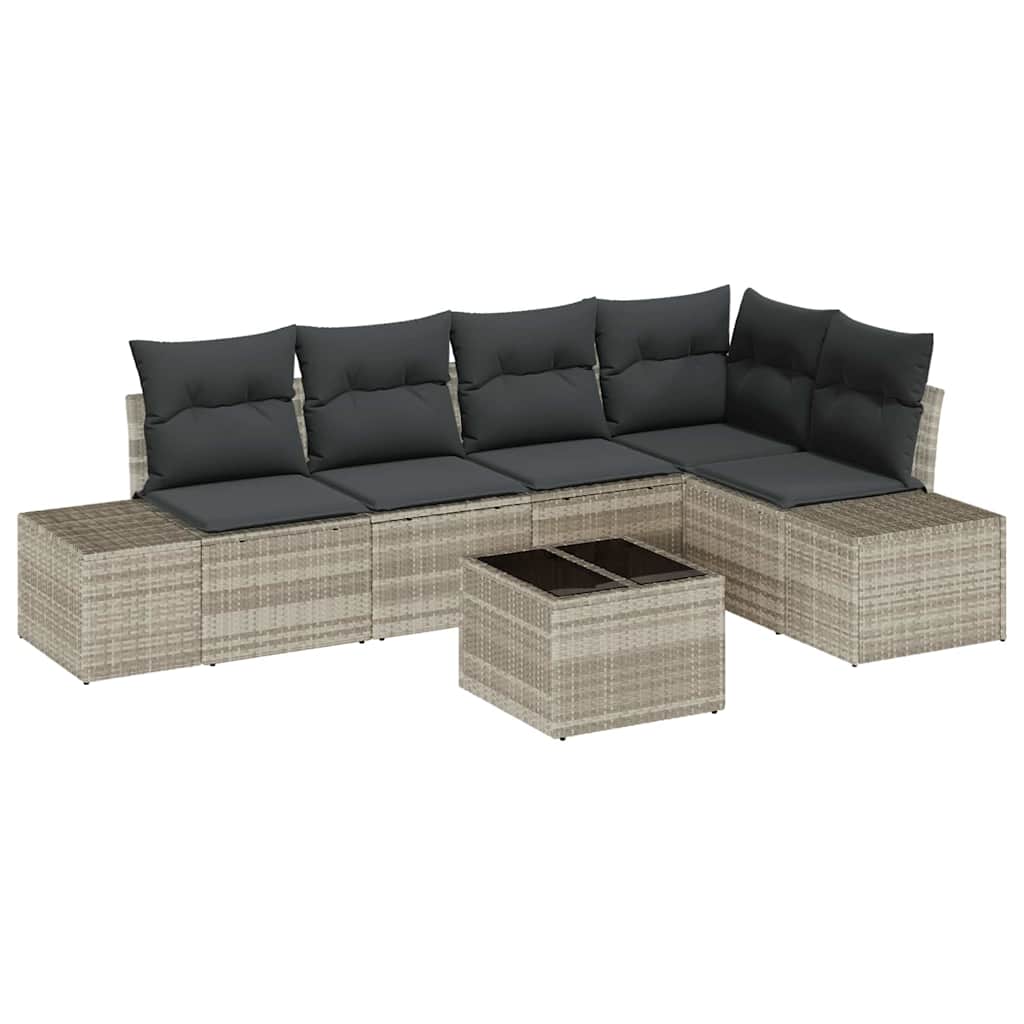 Ensemble de canapé de jardin avec stockage Gris clair polyrotin - XIOS