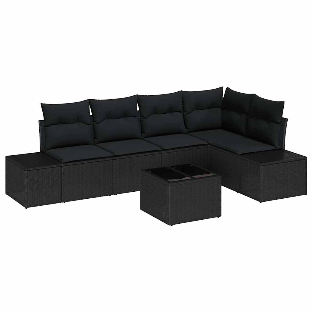 Ensemble de canapé de jardin avec stockage Noir polyrotin - XIOS