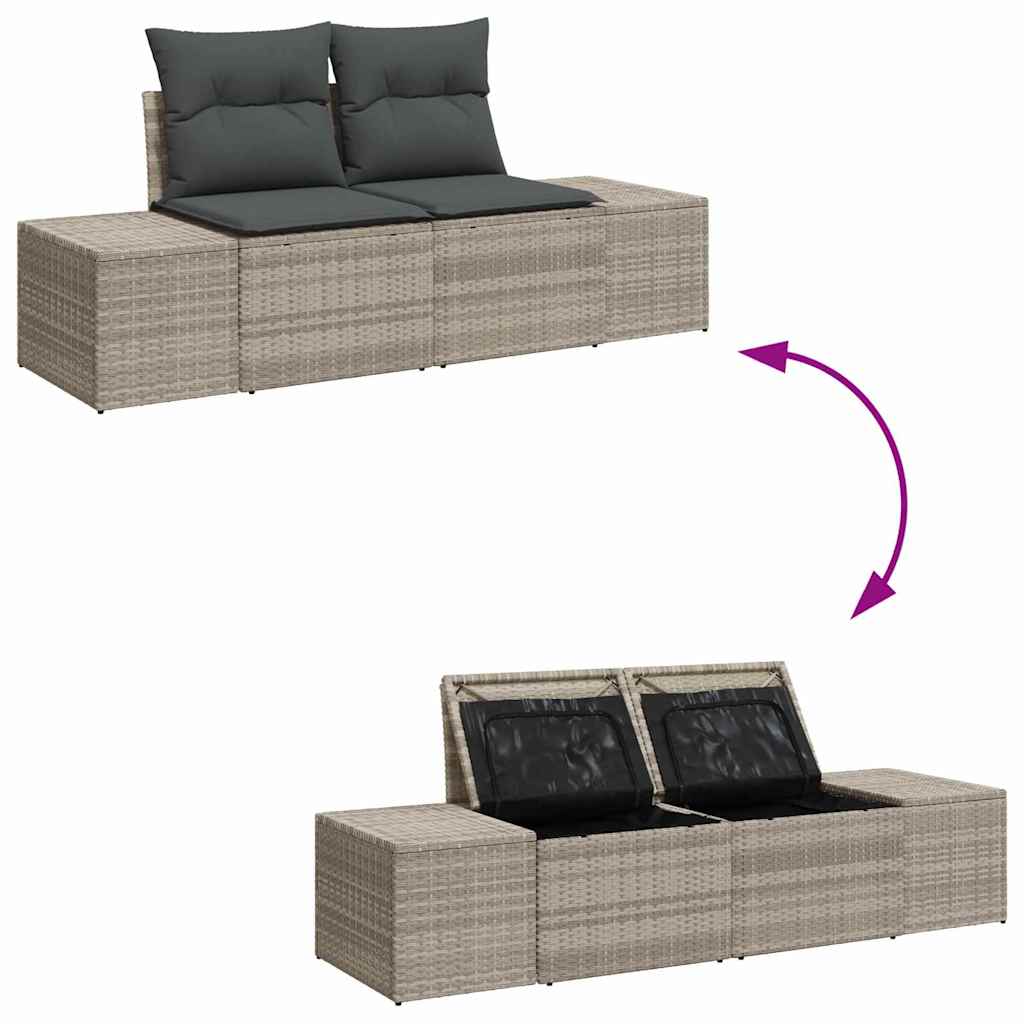 Ensemble de canapé de jardin 6 pcs Gris clair polyrotin - XIOS