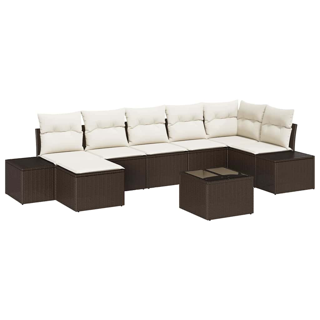 Ensemble de canapé de jardin 7 pcs Marron polyrotin - XIOS