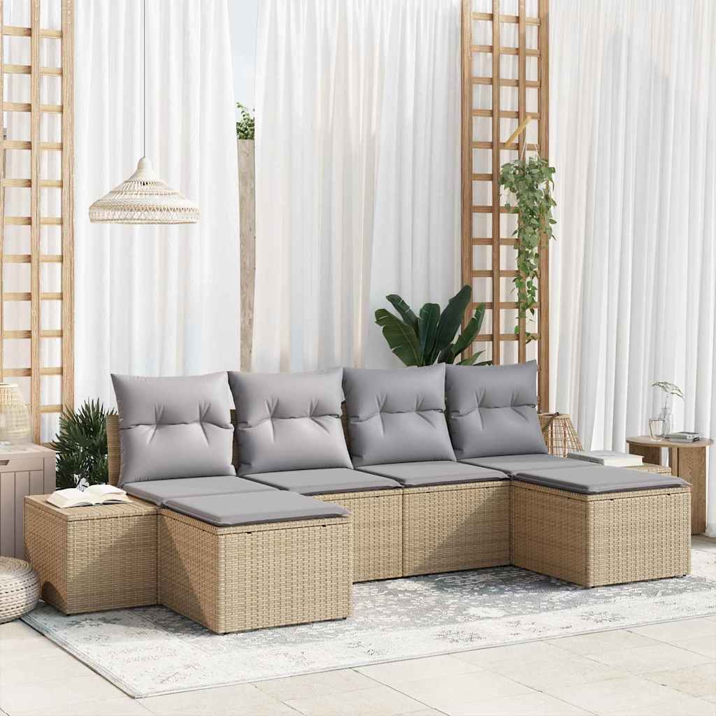 Ensemble de canapé de jardin 4 pcs Beige et Gris clair - XIOS