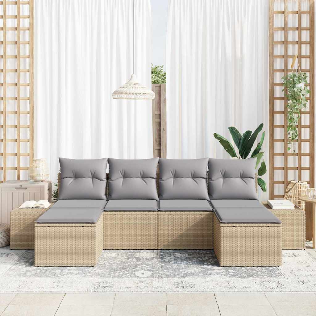 Ensemble de canapé de jardin 4 pcs Beige et Gris clair - XIOS