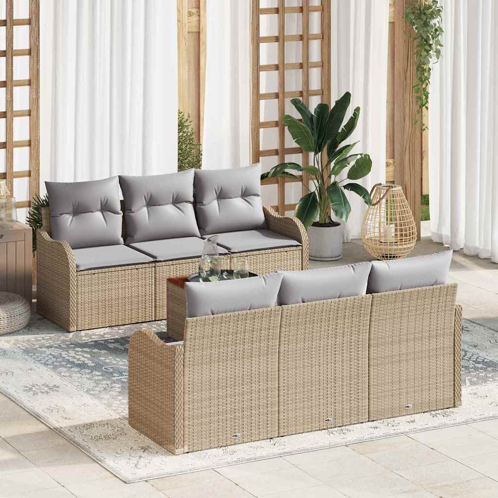 Ensemble de canapé de jardin 7 pcs Beige et Gris clair - XIOS