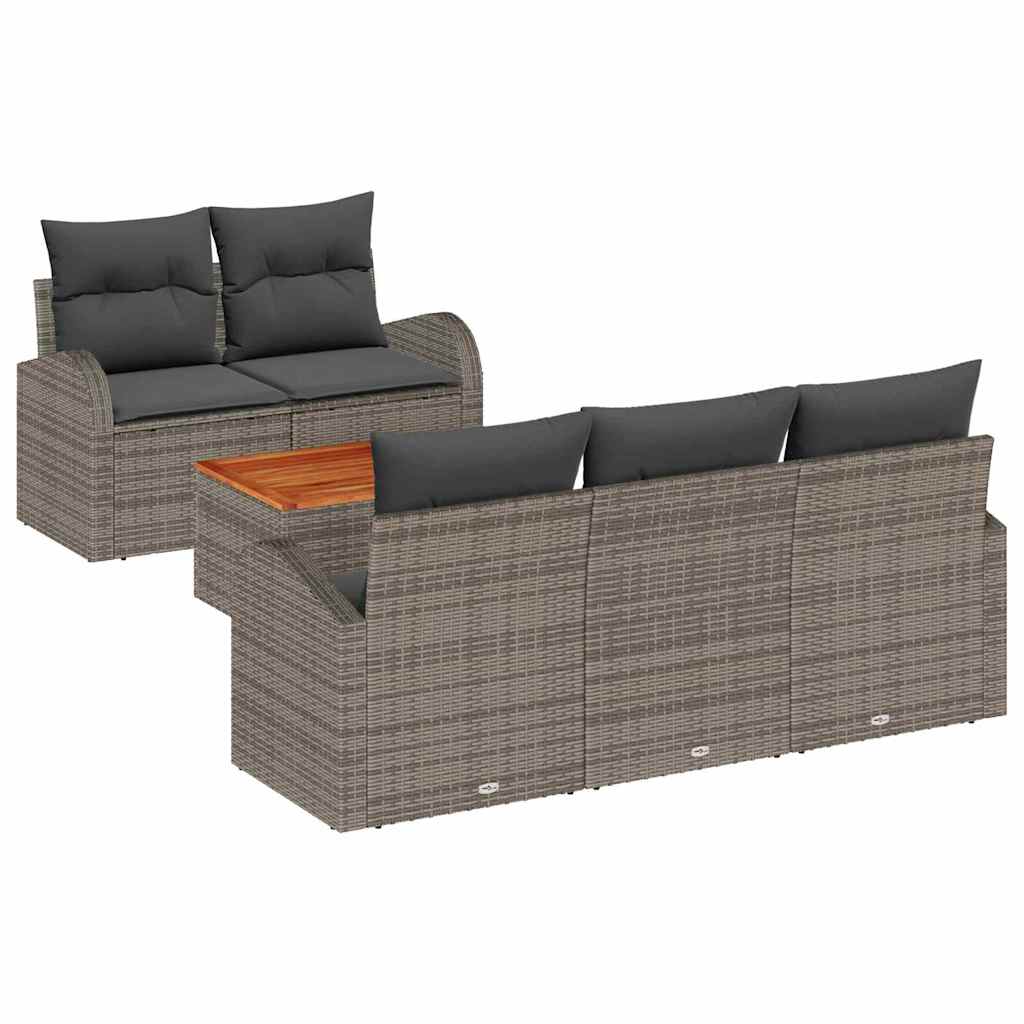 Ensemble de canapé de jardin avec stockage 6 pcs Gris polyrotin - XIOS