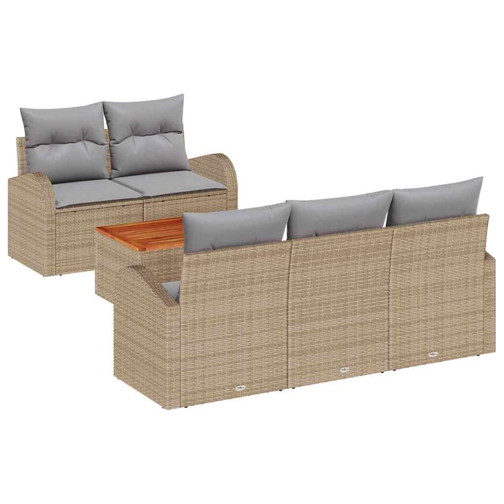 Ensemble de canapé de jardin 6 pcs Beige et Gris clair - XIOS