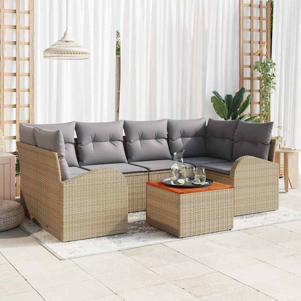 Ensemble de canapé de jardin 7 pcs Beige et Gris clair - XIOS
