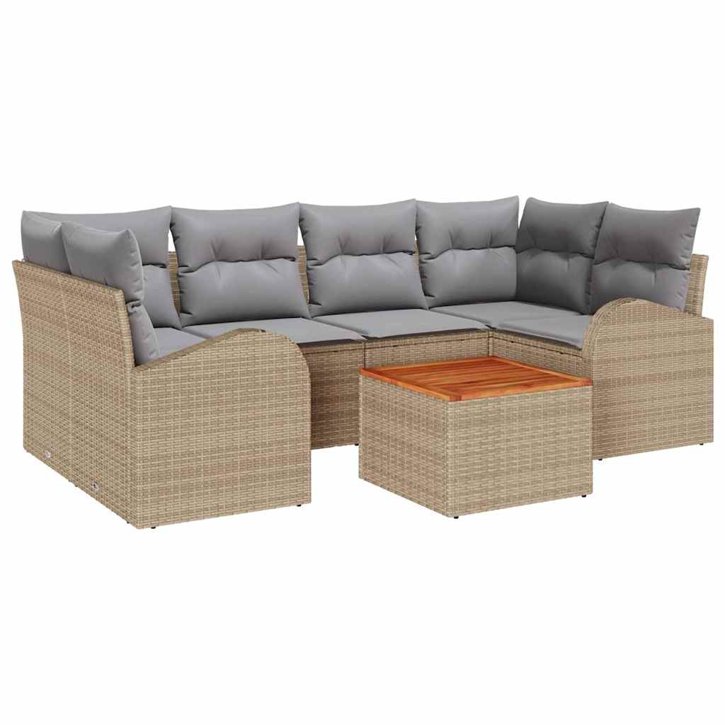 Ensemble de canapé de jardin 7 pcs Beige et Gris clair - XIOS