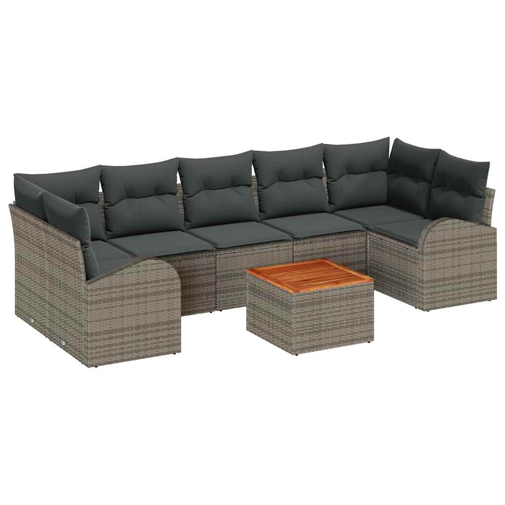 Ensemble de canapé de jardin avec stockage 8 pcs Gris polyrotin - XIOS