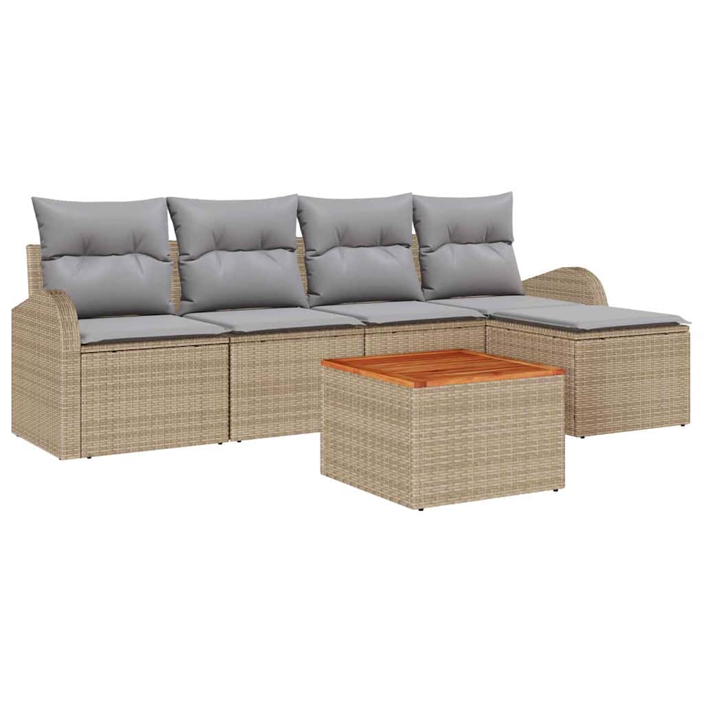 Ensemble de canapé de jardin 6 pcs Beige et Gris clair - XIOS