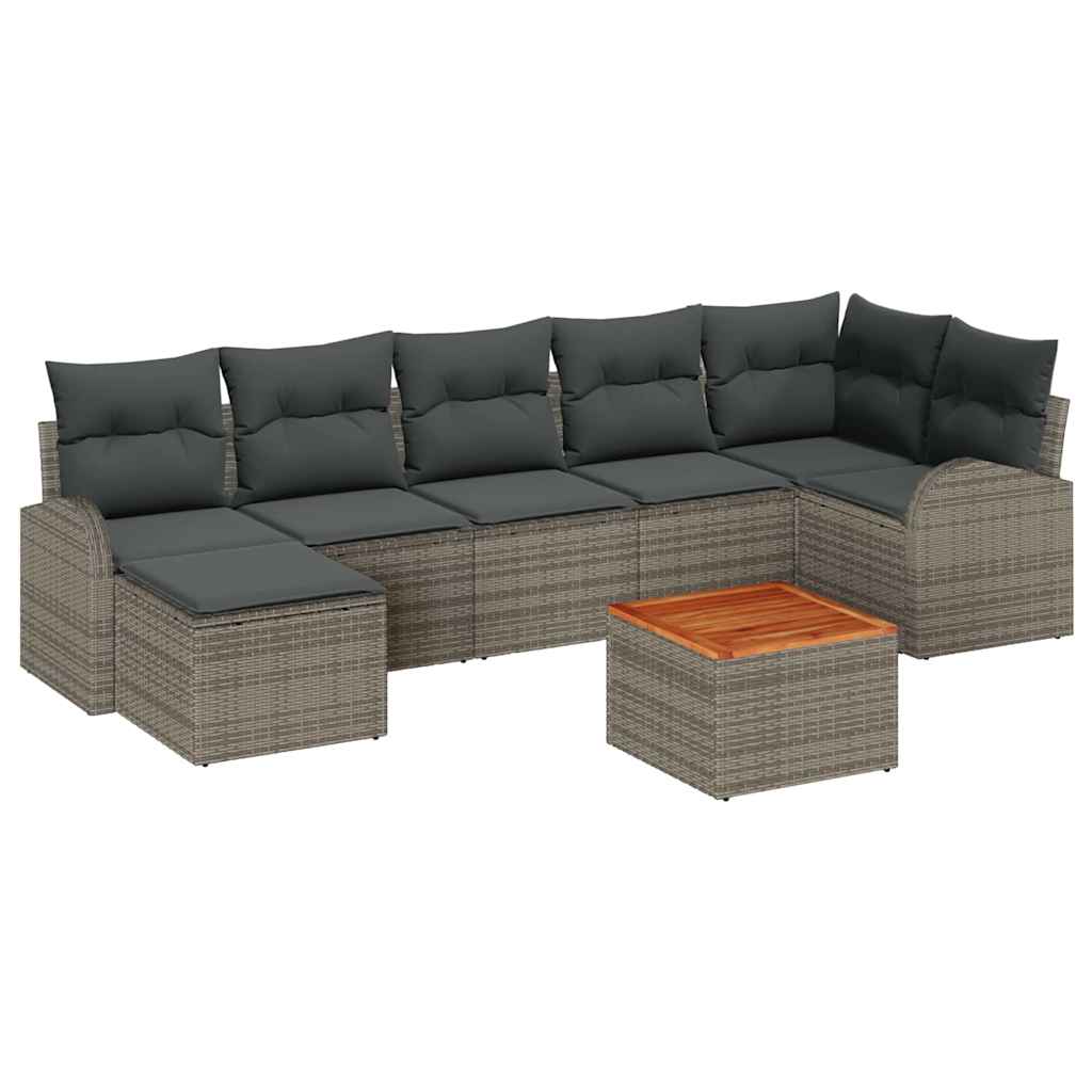Ensemble de canapé de jardin avec stockage 8 pcs Gris polyrotin - XIOS