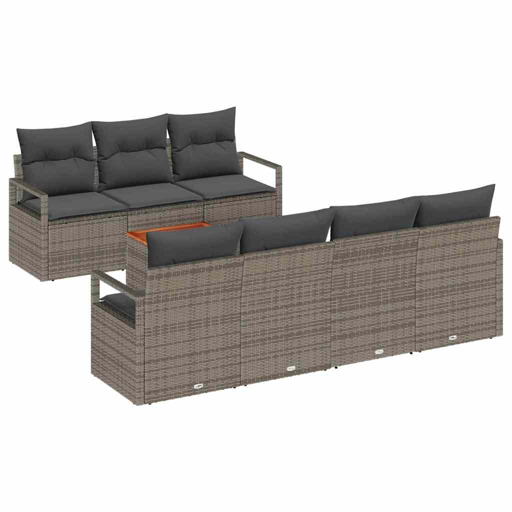 Ensemble de canapé de jardin avec stockage 7 pcs Gris polyrotin - XIOS