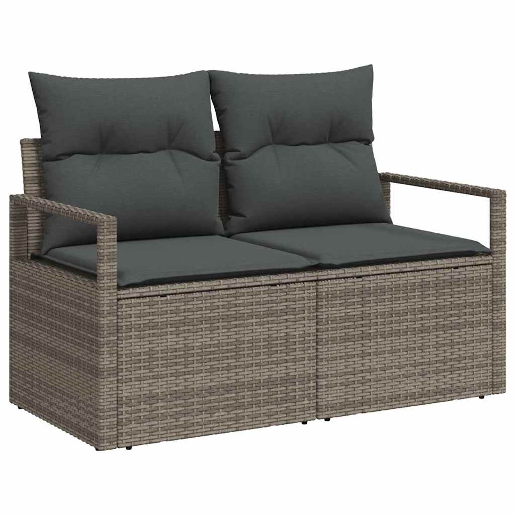 Ensemble de canapé de jardin avec stockage 9 pcs Gris polyrotin - XIOS