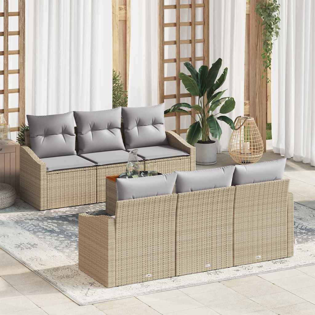 Ensemble de canapé de jardin 7 pcs Beige et Gris clair - XIOS