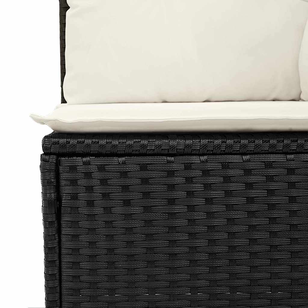 Ensemble de canapé de jardin 7 pcs Noir et Crème polyrotin - XIOS