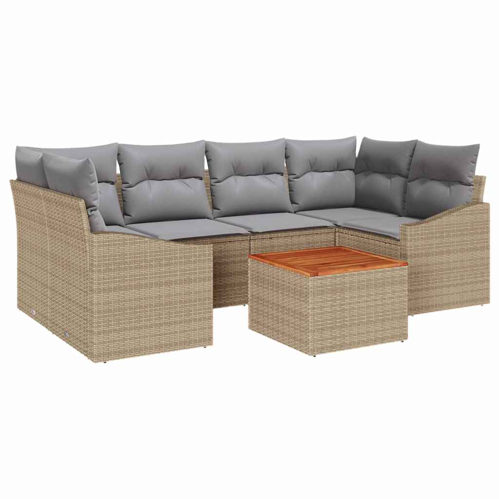 Ensemble de canapé de jardin 7 pcs Beige et Gris clair - XIOS