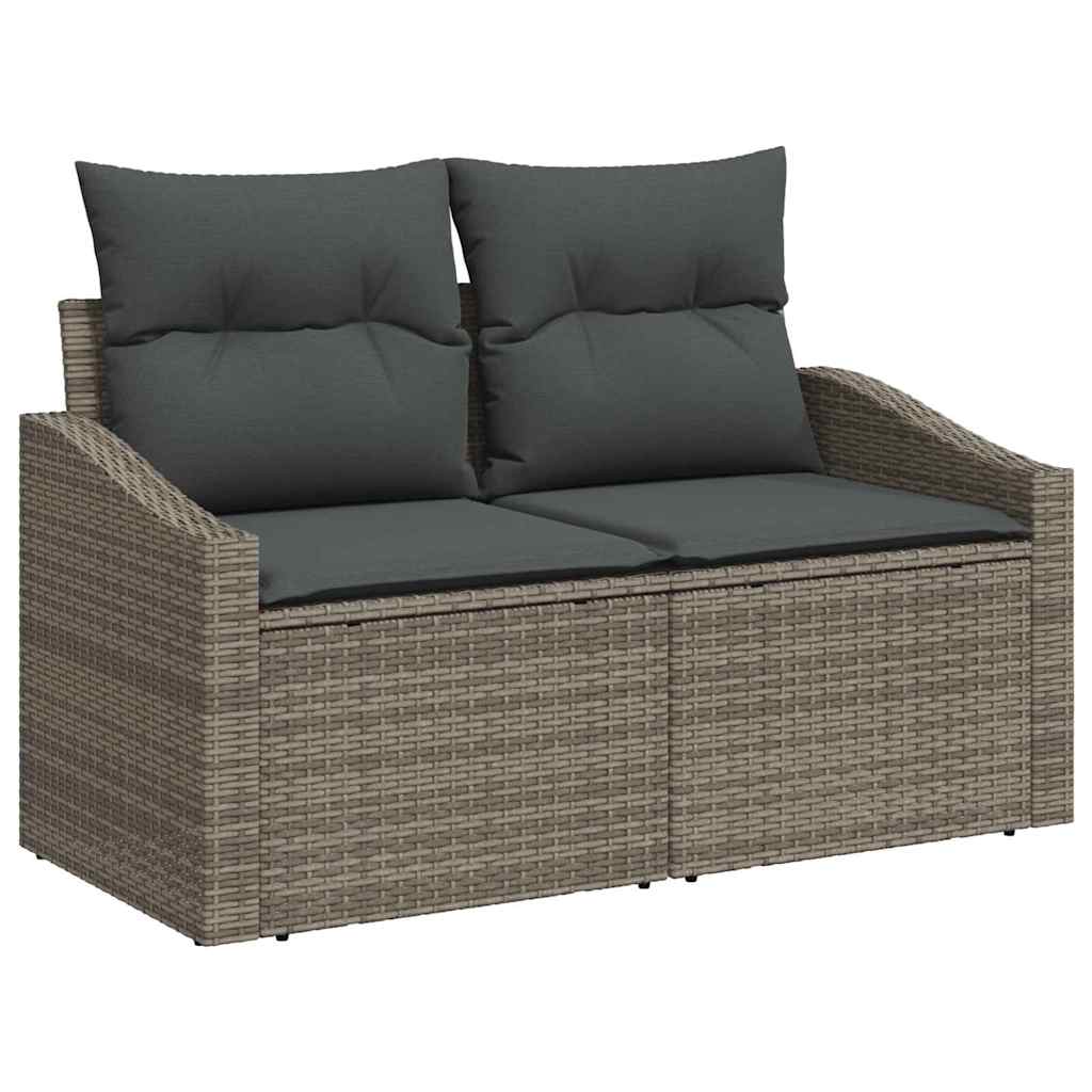 Ensemble de canapé de jardin avec stockage 6 pcs Gris polyrotin - XIOS