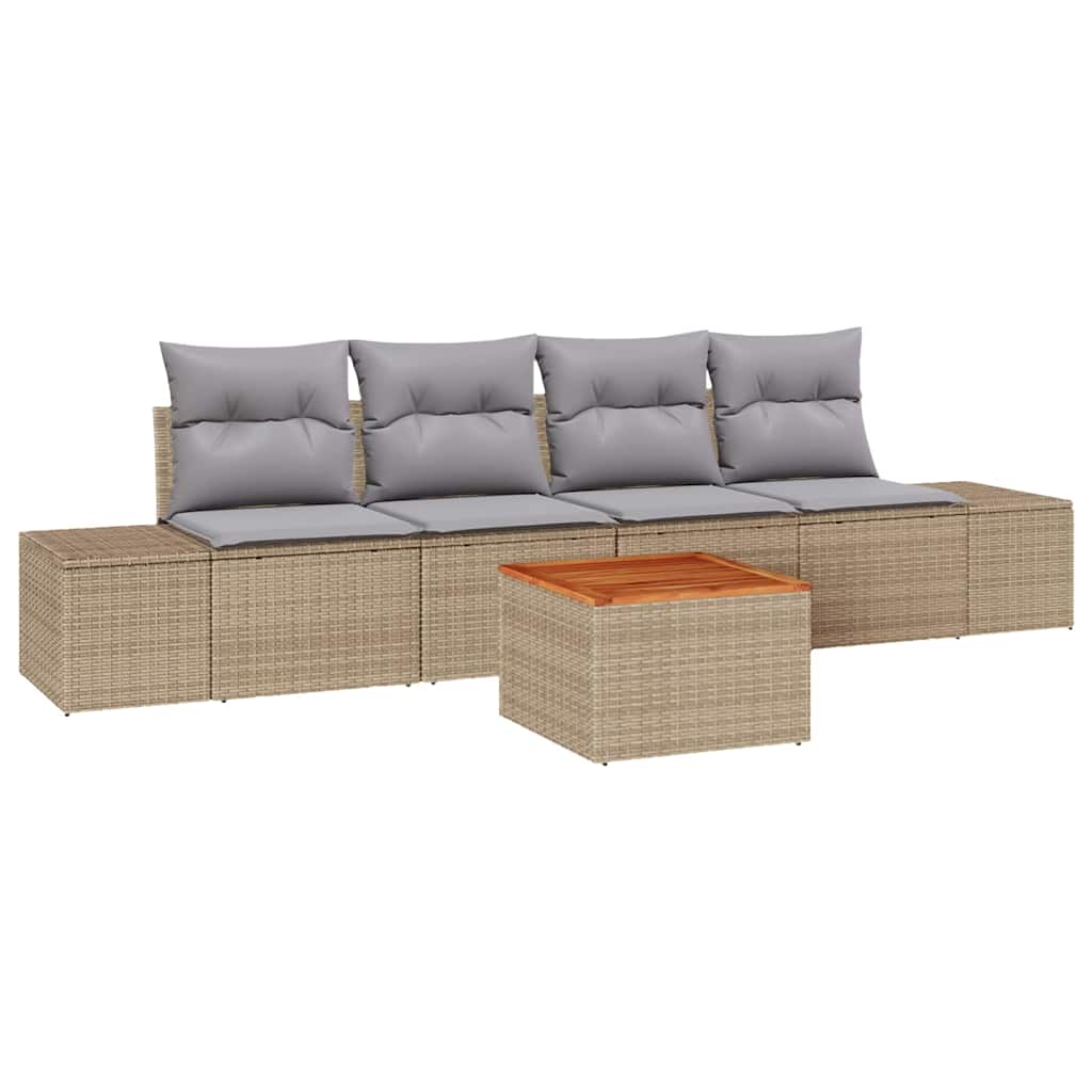 Ensemble de canapé de jardin 5 pcs Beige et Gris clair - XIOS