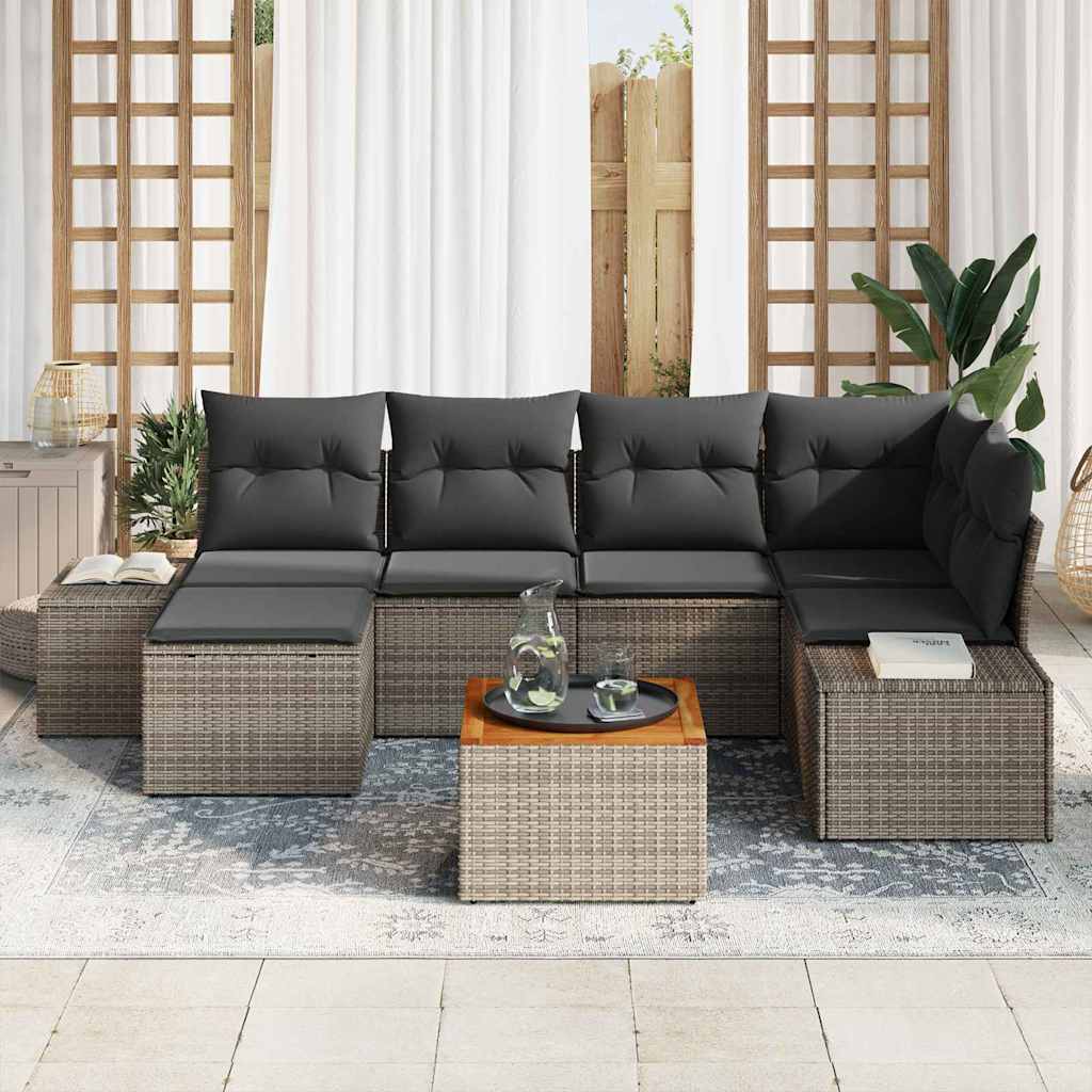 Ensemble de canapé de jardin 7 pc Gris