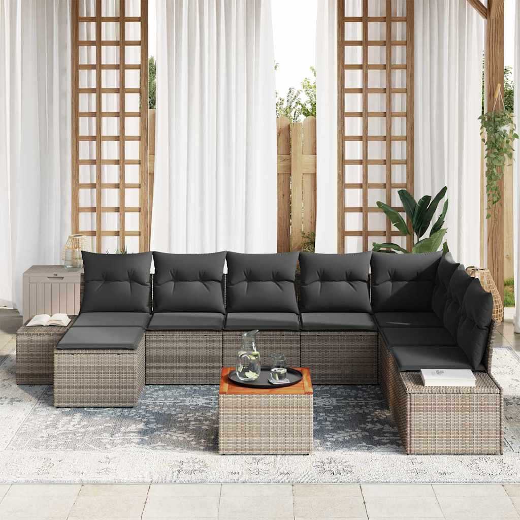 Ensemble de canapé de jardin 9 pcs Gris - XIOS