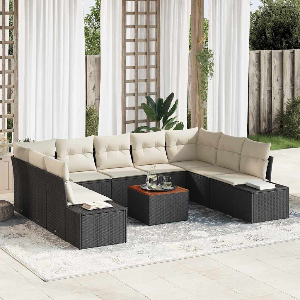 Ensemble de canapé de jardin avec stockage 10 pcs Noir et blanc - XIOS