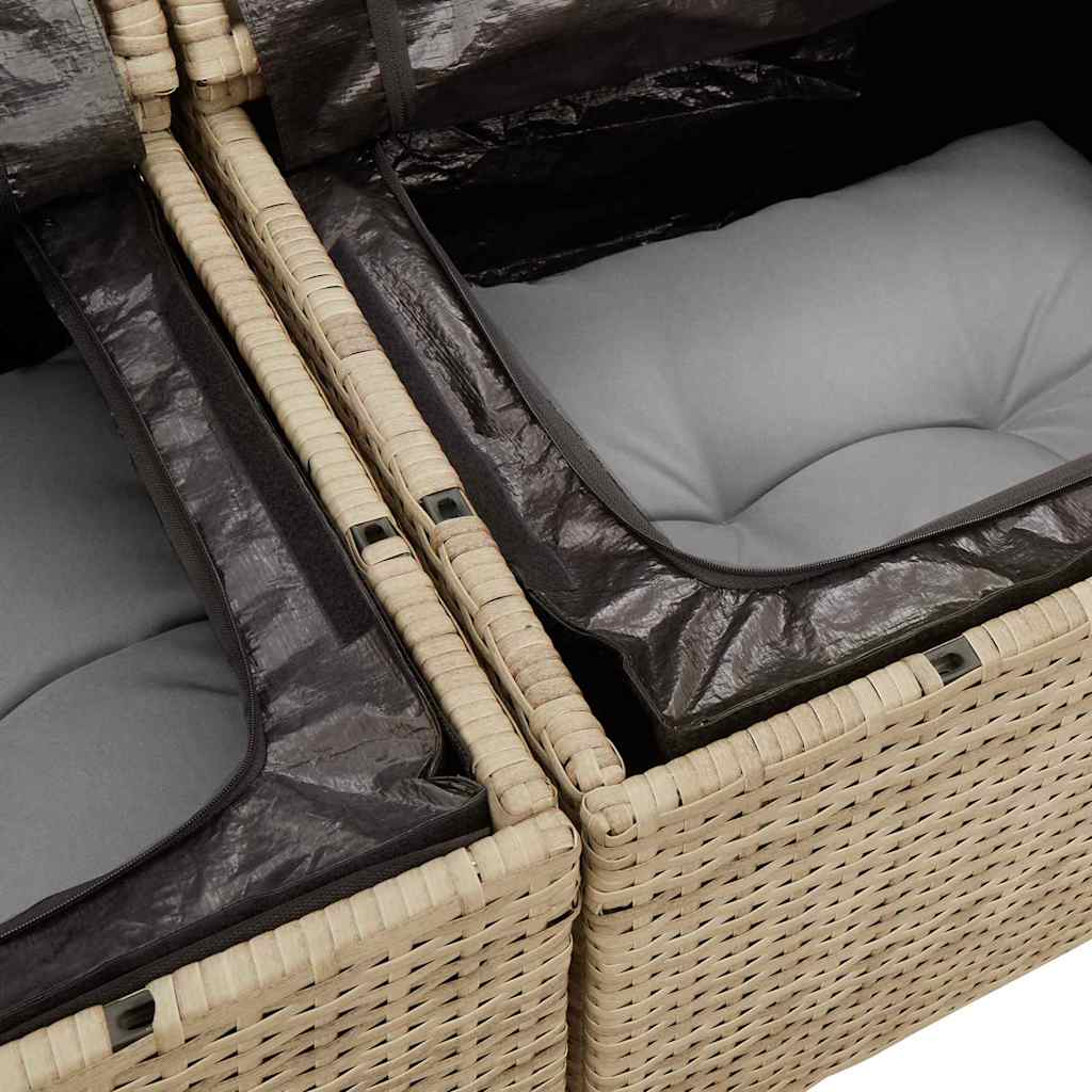 Ensemble de canapé de jardin 7 pcs Beige Poly rotin - XIOS
