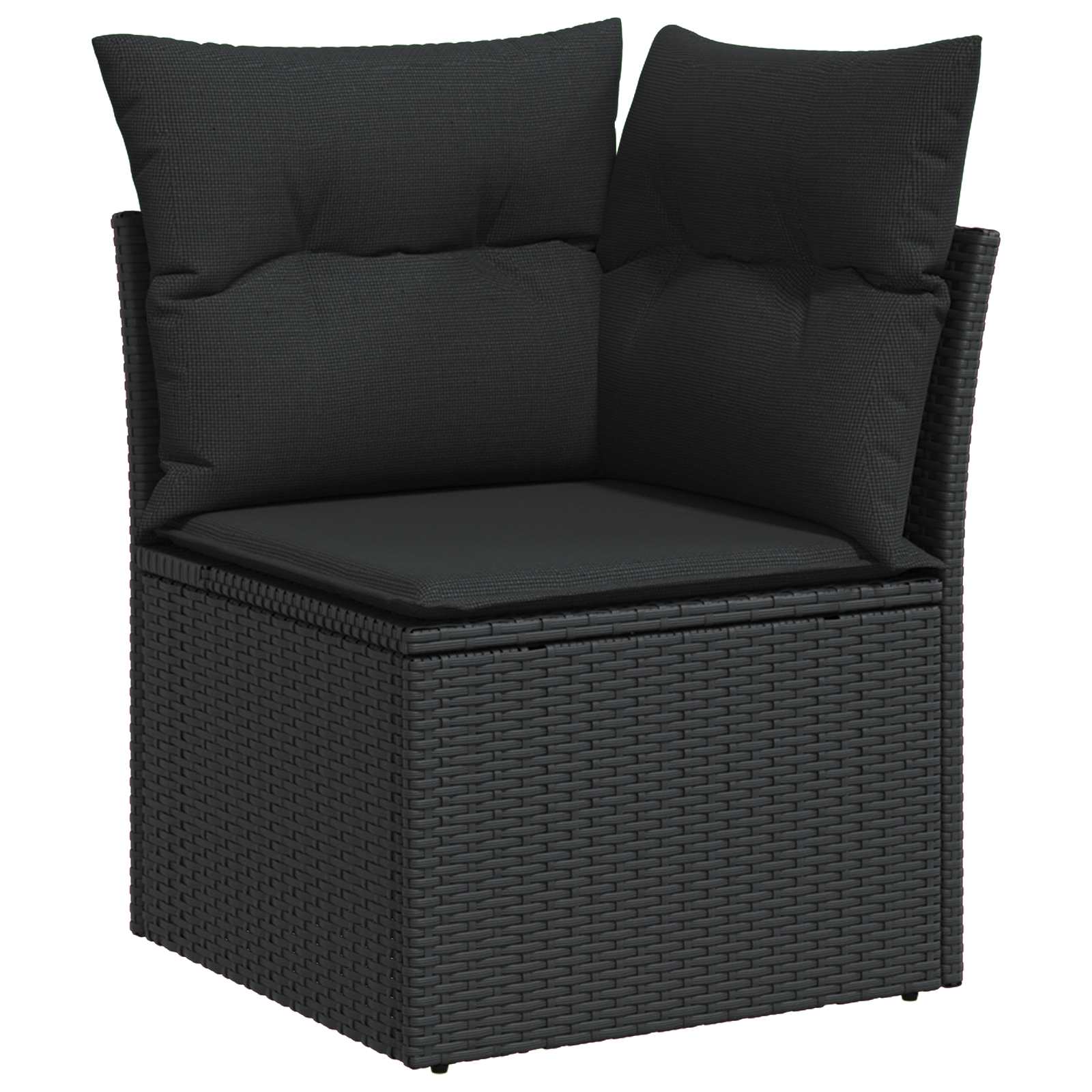 Ensemble de canapé de jardin avec coussin 8 pcs Noir Poly rotin - XIOS