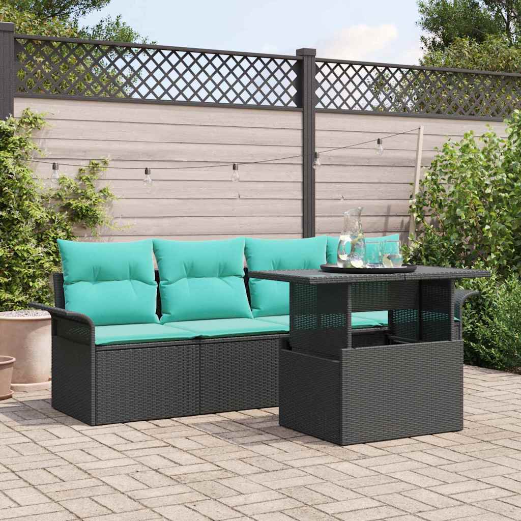 Ensemble de canapé de jardin 5 pc Noir