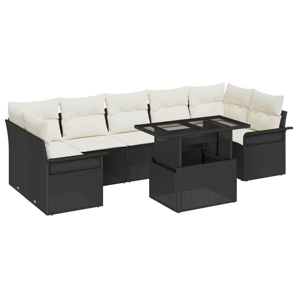 Ensemble de canapé de jardin 8 pc Noir