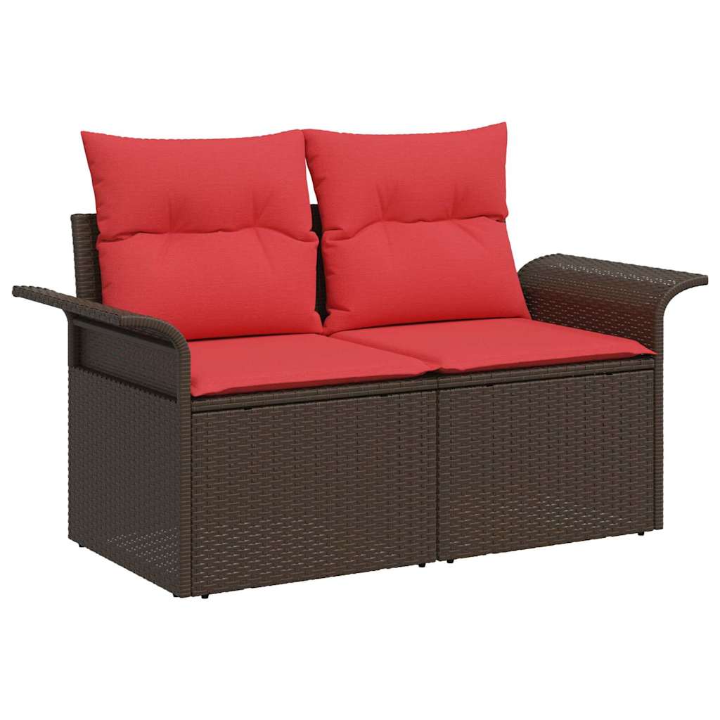 Ensemble de canapé de jardin 5 pcs Marron Poly Rattan - XIOS