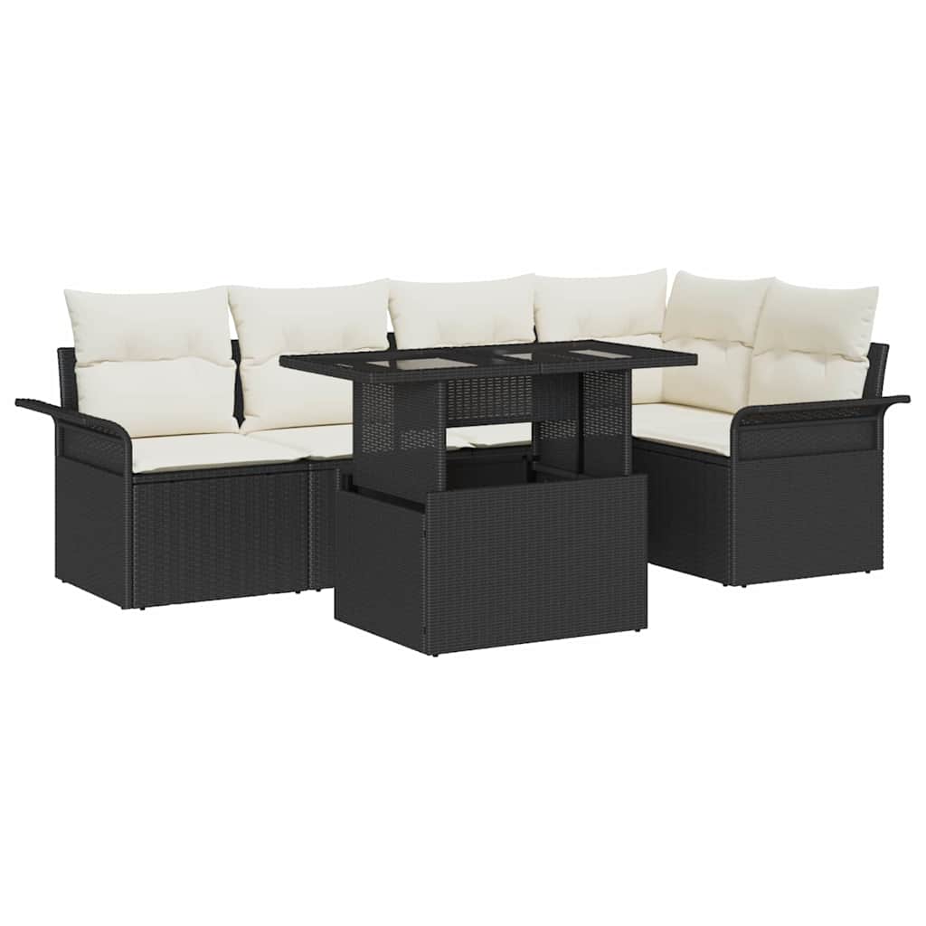 Ensemble de canapé de jardin 6 pc Noir
