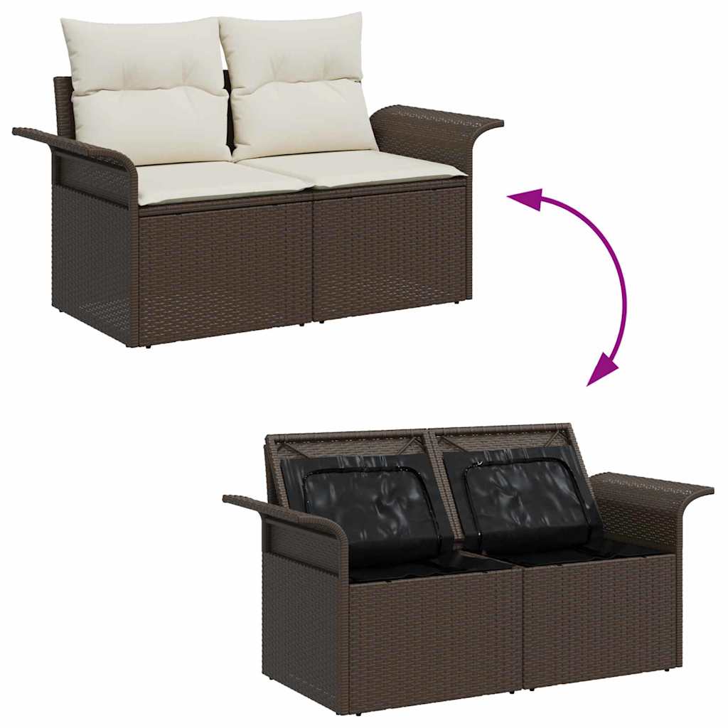 Ensemble de canapé de jardin 7 pcs Marron Poly rotin - XIOS