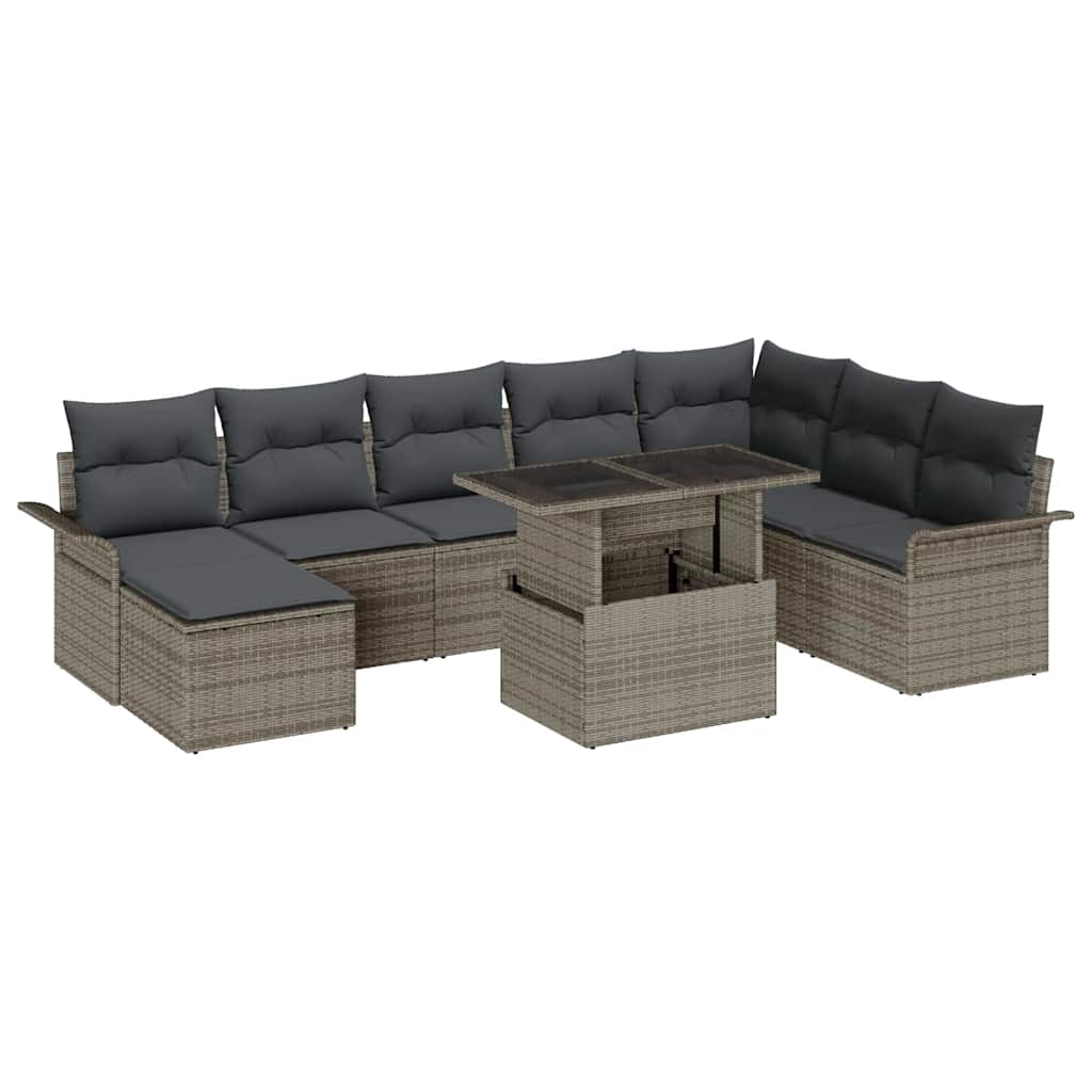 Ensemble de canapé de jardin avec coussin 9 pcs Gris - XIOS