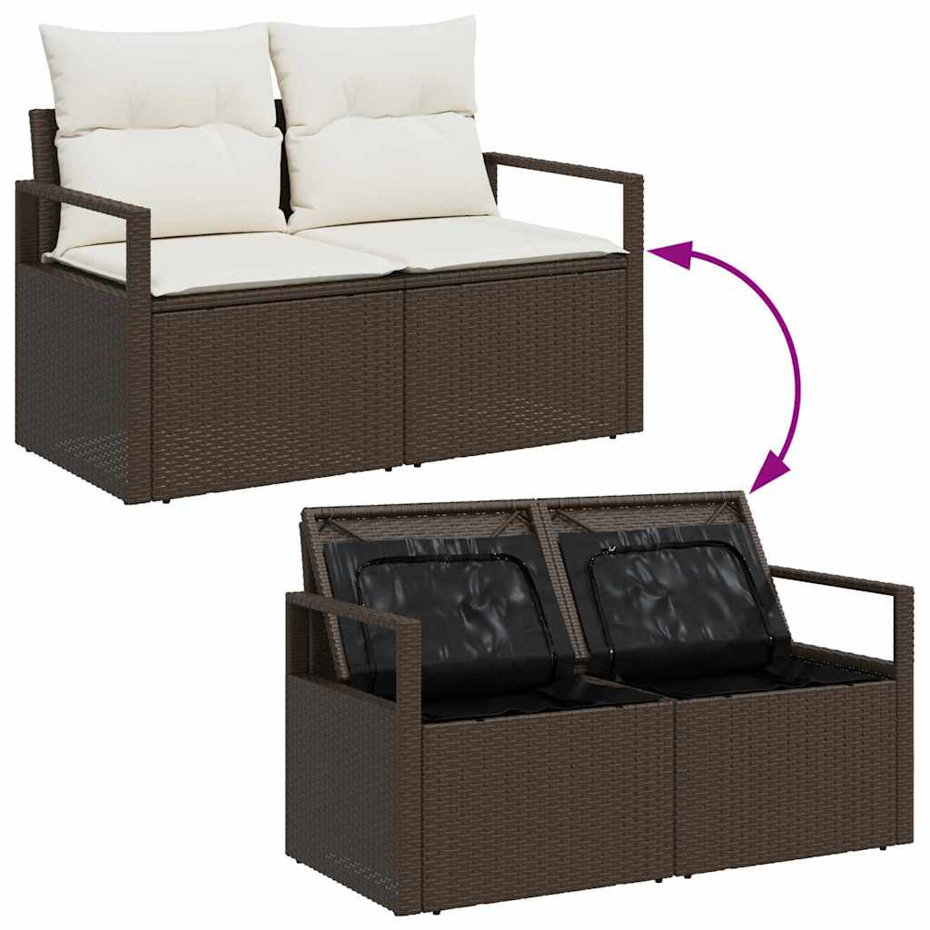 Ensemble de canapé de jardin 6 pcs Marron Poly rotin - XIOS