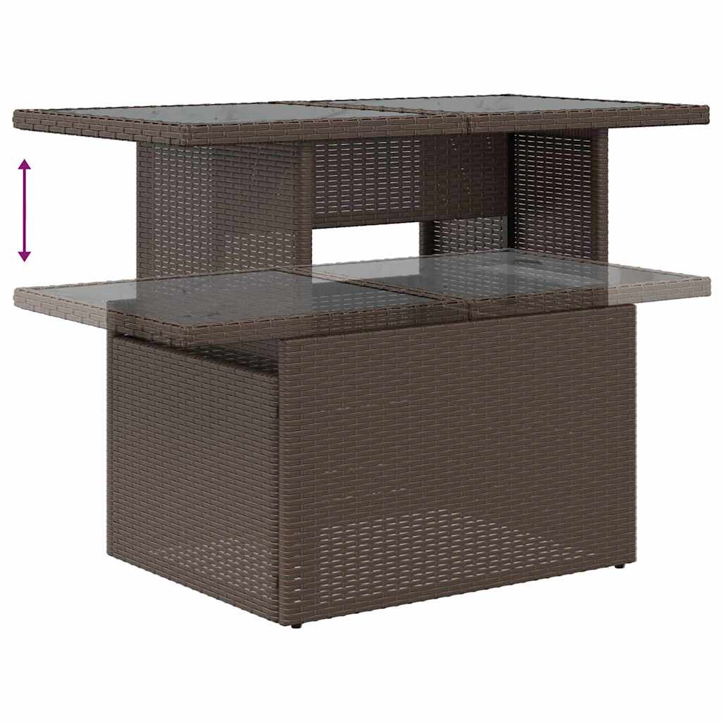 Ensemble de canapé de jardin 6 pcs Marron Poly rotin - XIOS