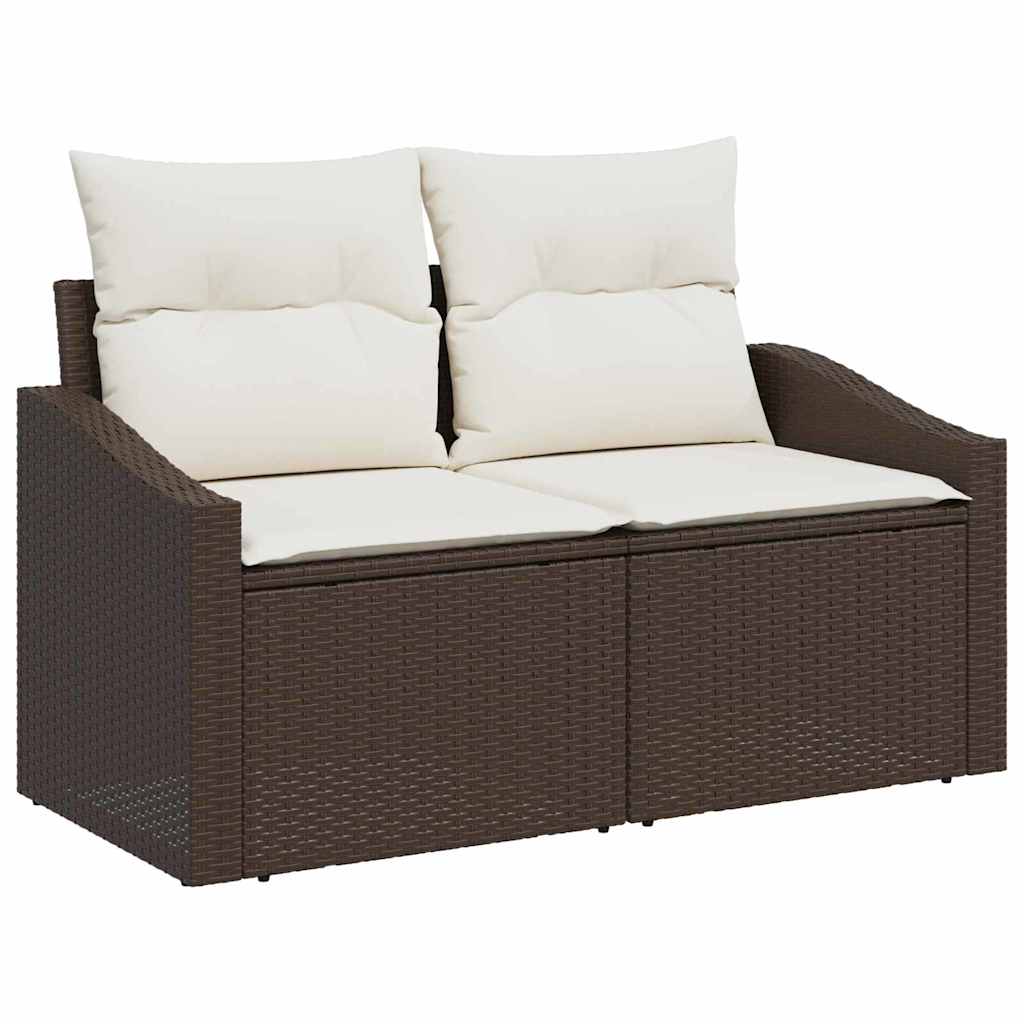 Ensemble de canapé de jardin 5 pcs Marron Poly rotin - XIOS