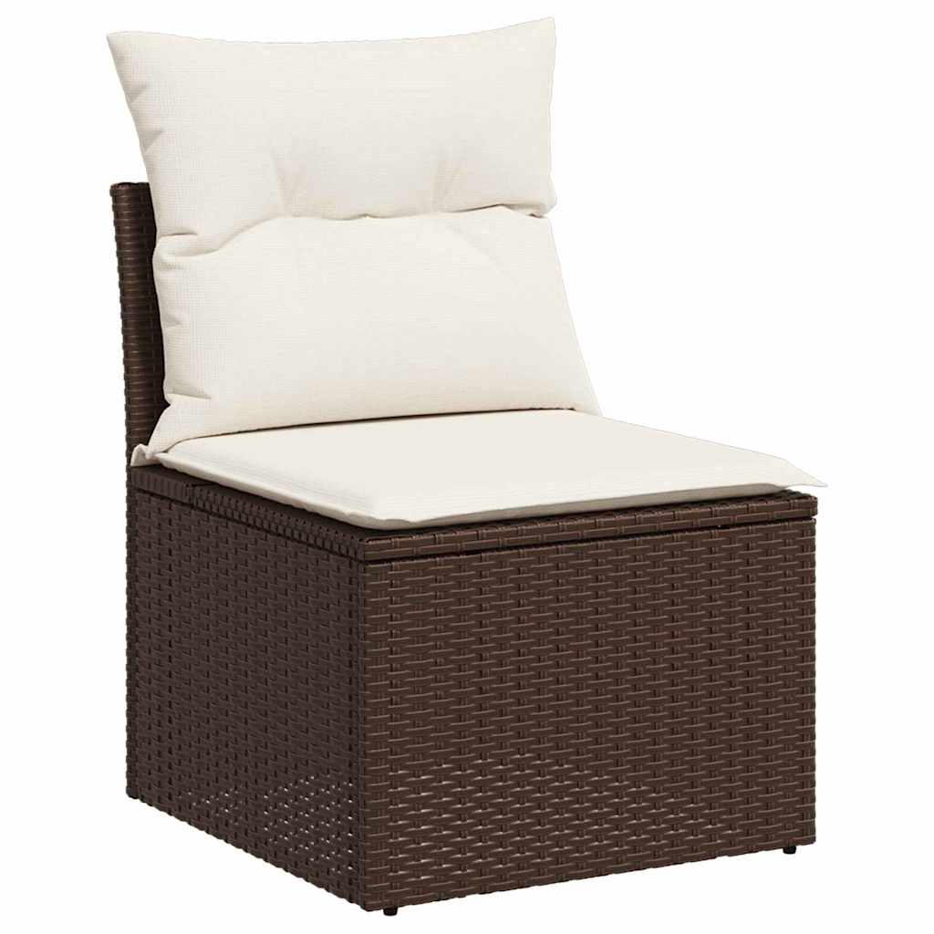 Ensemble de canapé de jardin 5 pcs Marron Poly rotin - XIOS