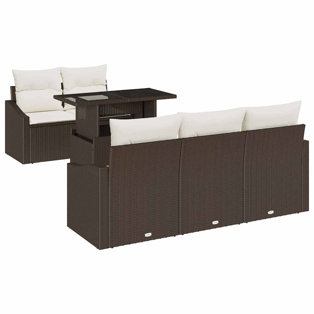 Ensemble de canapé de jardin 6 pcs Marron polyrotin - XIOS
