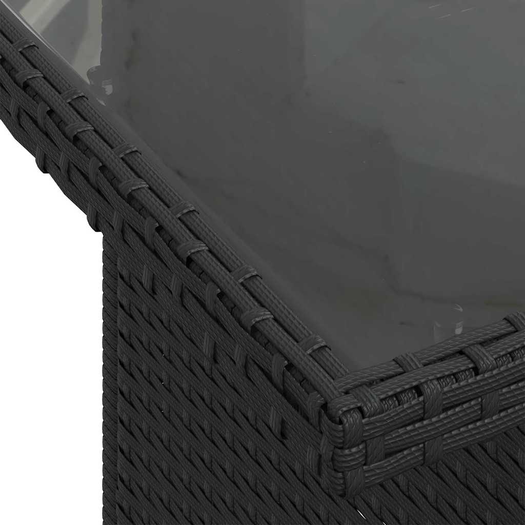 Ensemble de canapé de jardin 7 pcs Noir Poly rotin