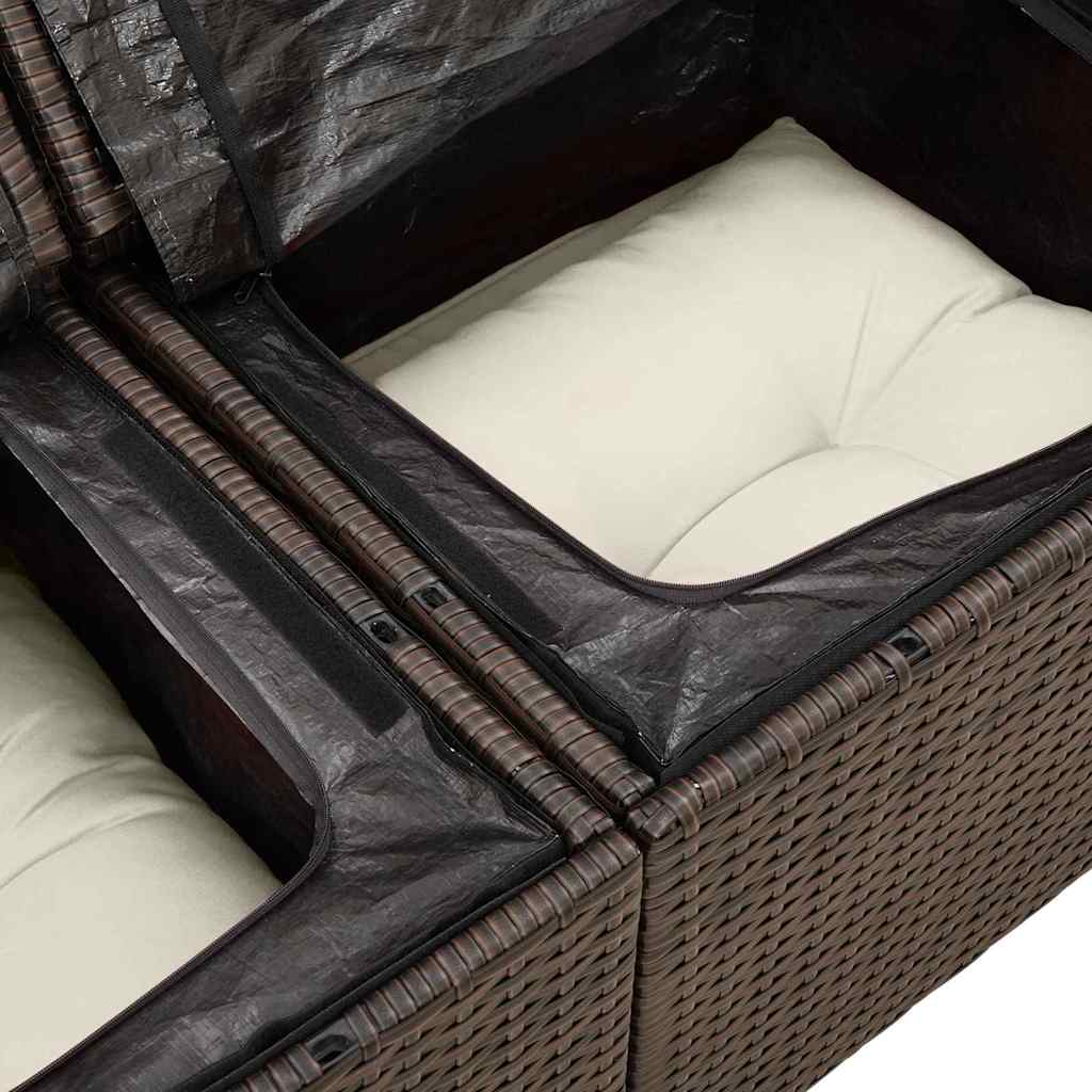Ensemble de canapé de jardin 8 pcs Marron Poly rotin - XIOS