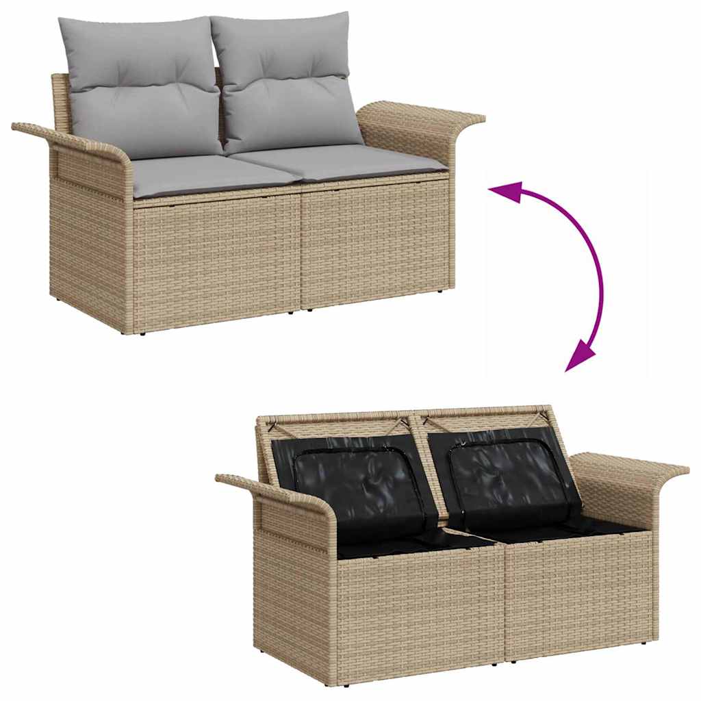 Ensemble de canapé de jardin 5 pcs Beige Poly rotin - XIOS