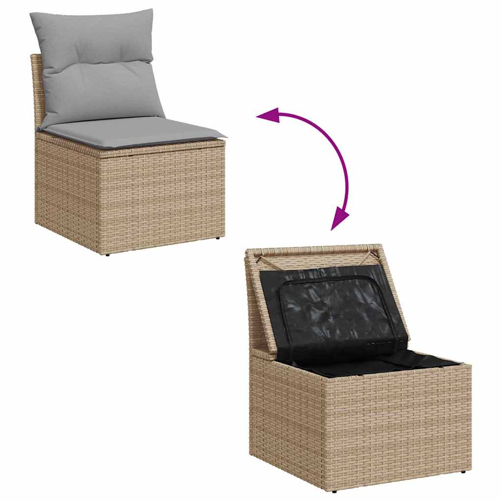 Ensemble de canapé de jardin 7 pcs Beige Poly rotin - XIOS