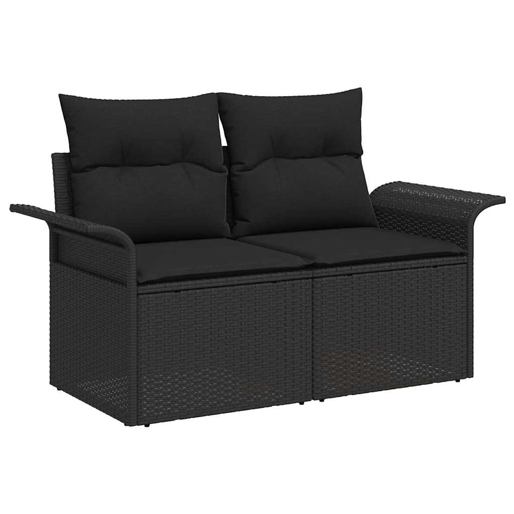 Ensemble de canapé de jardin 7 pcs Noir Poly rotin - XIOS