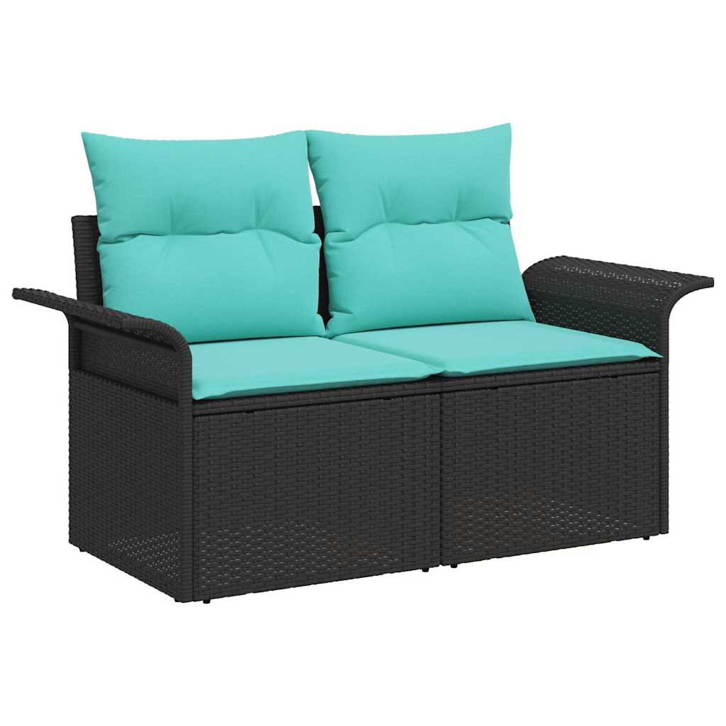 Ensemble de canapé de jardin 9 pcs Noir Poly rotin - XIOS