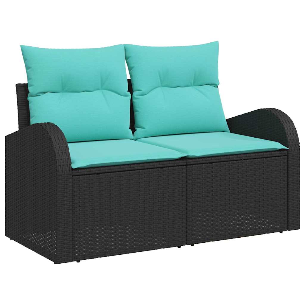 Ensemble de canapé de jardin 8 pcs Noir Poly rotin - XIOS