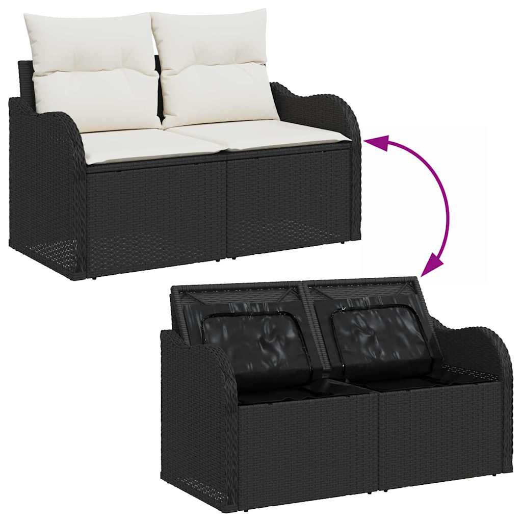 Ensemble de canapé de jardin 6 pcs Noir Poly rotin - XIOS