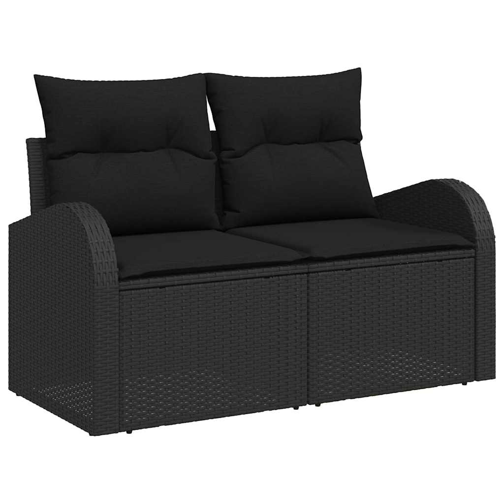 Ensemble de canapé de jardin 7 pcs Noir Poly rotin - XIOS